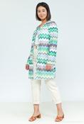 COPE CLOTHING : Zig-Zag Cardi - Green image
