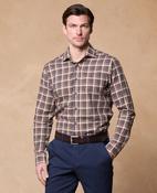 MAGEE Nephin Brushed Cotton Shirt - Burgundy Check