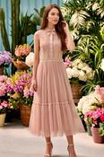 COPE CLOTHING Romantic Flowy Midi Dress - Pink image