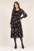 STELLA MORGAN Smock Floral Long Sleeve Dress - Navy Print image