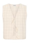ICHI Saffron Tie Front Waistcoat - Cream