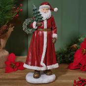 LANGS Christmas Large Santa Ornament with Tree and Wreath 36cm