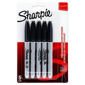 PREMIER STATIONERY Sharpie - 5 Fine Tip Permanent Markers - Black image