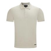 6TH SENSE Jacq Textured Short Sleeve Polo Shirt - Fog image