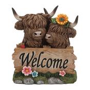 STRAITS Welcome Highland Cows Figurine 16x18cm