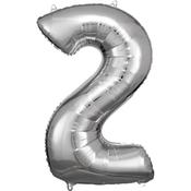 33'' Silver Numbered Foil Balloon #2 image