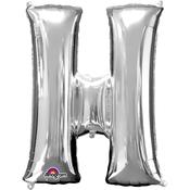 16'' Letter 'H' Silver Air Fill Balloon image