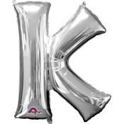 16'' Letter 'K' Silver Air Fill Balloon image