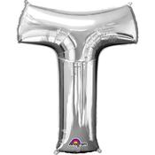 16'' Letter 'T Silver Air Fill Balloon image
