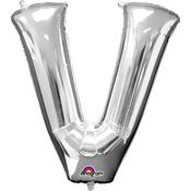 16'' Letter 'V' Silver Air Fill Balloon image