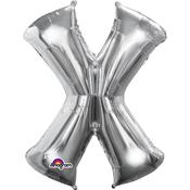 16'' Letter 'X' Silver Air Fill Balloon image