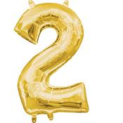 16” Number 2 Gold Air Fill Balloon image