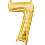 16” Number 7 Gold Air Fill Balloon image