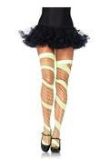 Swirl Diamond Net Thigh Highs - Neon Green image