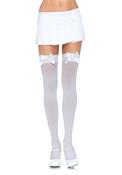 White Over The Knee Stockings With Bow - Plus Size image