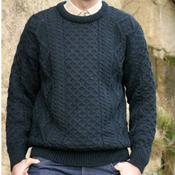Light Aran Crew Neck Sweater – Blackwatch image