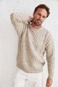 Light Aran Crew Neck Sweater – Natural Fleck