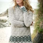 Jacquard Cowl Neck Sweater - Oatmeal