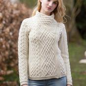 Merino Wool Biker Style Jacket - Natural