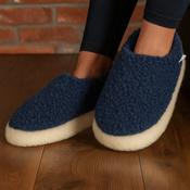 Merino Wool Slippers – Blue