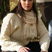 Light Aran Crew Neck Sweater - Natural image