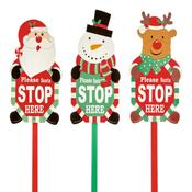Wooden Santa Stop Here Sign