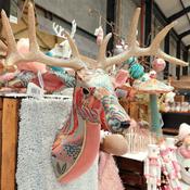 Xmas Wall Art (Pink Stag Head)