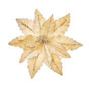 Velvet Glitter Flower Clip (Gold)