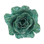 Glitter Rose Clip (Turquoise)