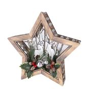 32cm Wooden Xmas Star Decoration image