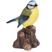 Singing Blue Tit on Stump 19cm