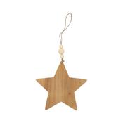 Wooden Star Hanging Ornament 10cm