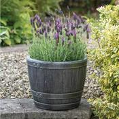 40cm Pewter Half Barrel Planter