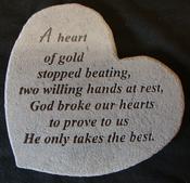 Graveside Memorial Plaque (Heart of Gold) image