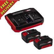 Einhell™ Power X-Change 2 x 18V 4Ah Batteries &amp; Twincharger Kit image