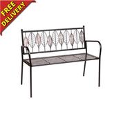 Metal Garden Bench (Brown) image