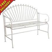 30 Provence Metal Garden Bench (White) image