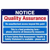 Quality Assurance Farm Biosecurity Sign image