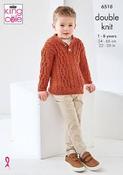 King Cole 6518 Children's Hooded Cardigans Knitting Pattern in DK image