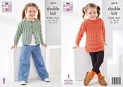 King Cole 6519 Children's Cardigan &amp; Sweater Knitting Pattern in DK image
