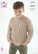 King Cole 6532 Children's Sweater &amp; Cardigan Knitting Pattern in Aran