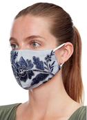 Floral Reusable Face Masks - White &amp; Blue