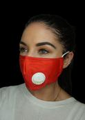 Red Reusable Face Masks With Valve