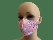 Kids Reusable Face Mask With 2 Filters - Pink Print