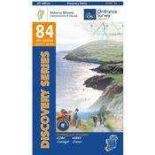 Discovery Series 84 Laminated Ordnance Survey Map Cork and Kerry OSi image