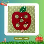 Busy Book Page - The Hungry Worm (Lacing &amp; Sequencing)