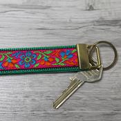 Wrist key fob - Pink floral