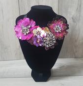Statement Neckpiece - Raspberry &amp; Gold image