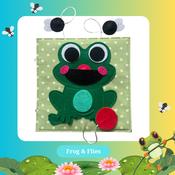 Busy Book Page - Frog &amp; Flies (Magnetic Tongue Activity)