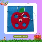 Busy Book Page - The Hungry Worm (Lacing &amp; Sequencing)